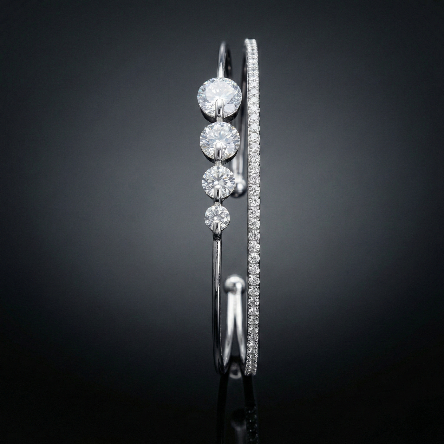 Luxora Four Diamond Double Line Kada