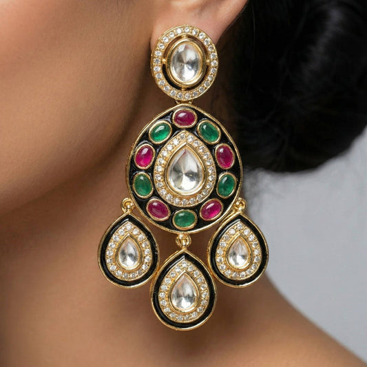Luxora Moissanite with 3 Big Droplets Multicolor