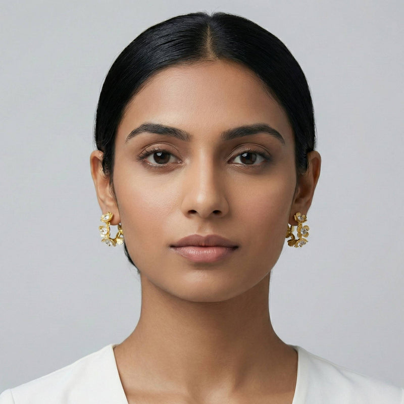 Luxora Golden Floral Hoops