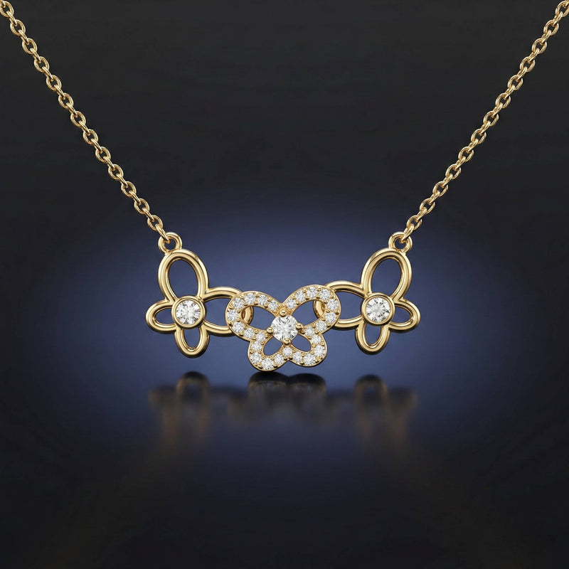Luxora 3 Golden Butterfly in a Line