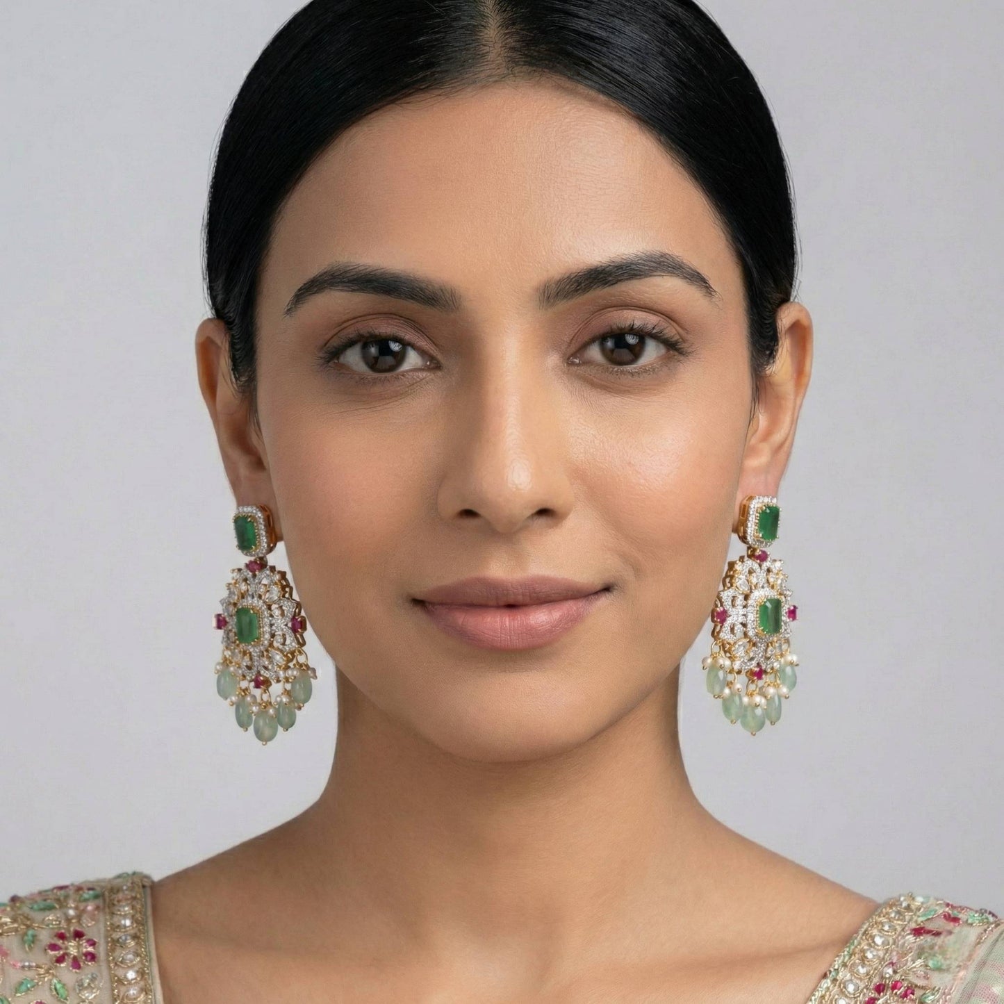 Luxora Emerald with Light Green Danglers