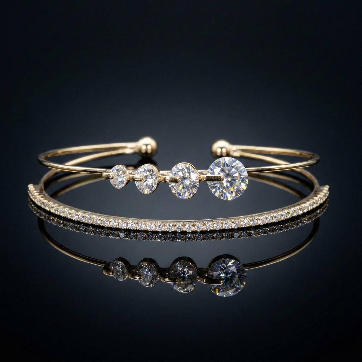 Luxora Four Diamond Double Line Kada