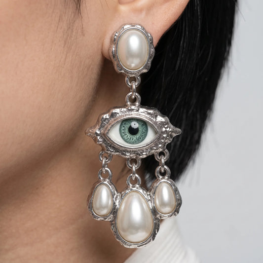 Luxora Mystic Eye Pearl Earrings
