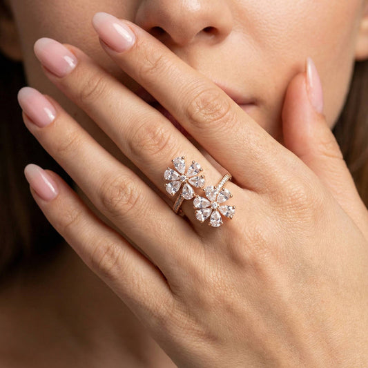 Luxora Twin Floral Ring