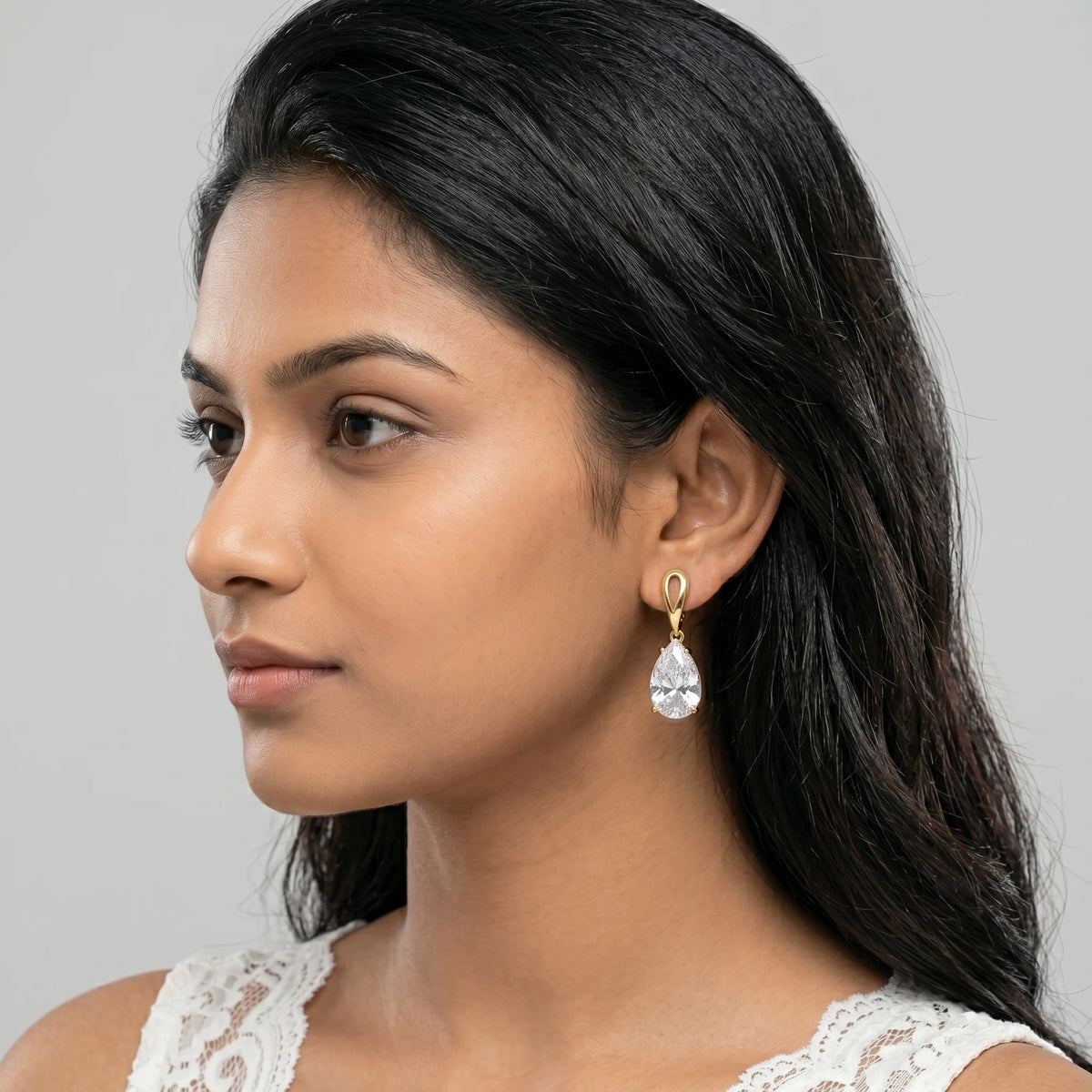 Luxora Crystal Teardrop Elegance Earrings