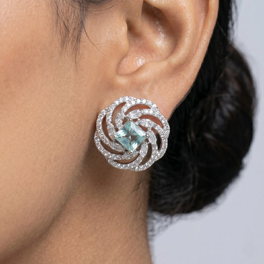 Luxora Celestial Aqua Swirl Studs