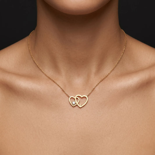 Luxora Interlocking Hearts Solitaire Pendant