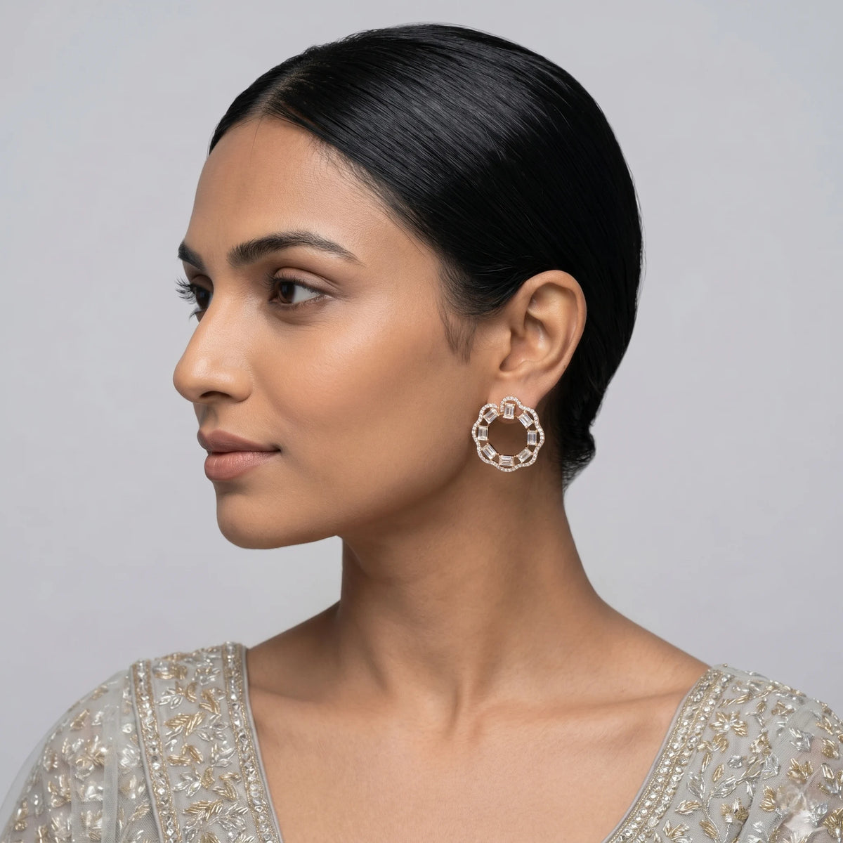 Luxora Celestial Link Crystal Hoops