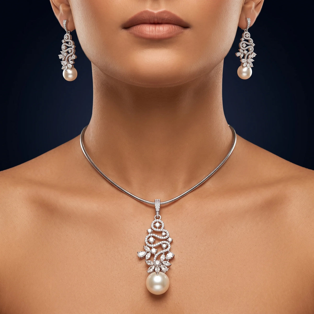 Luxora Pearl Cascade Vine Pendant Set