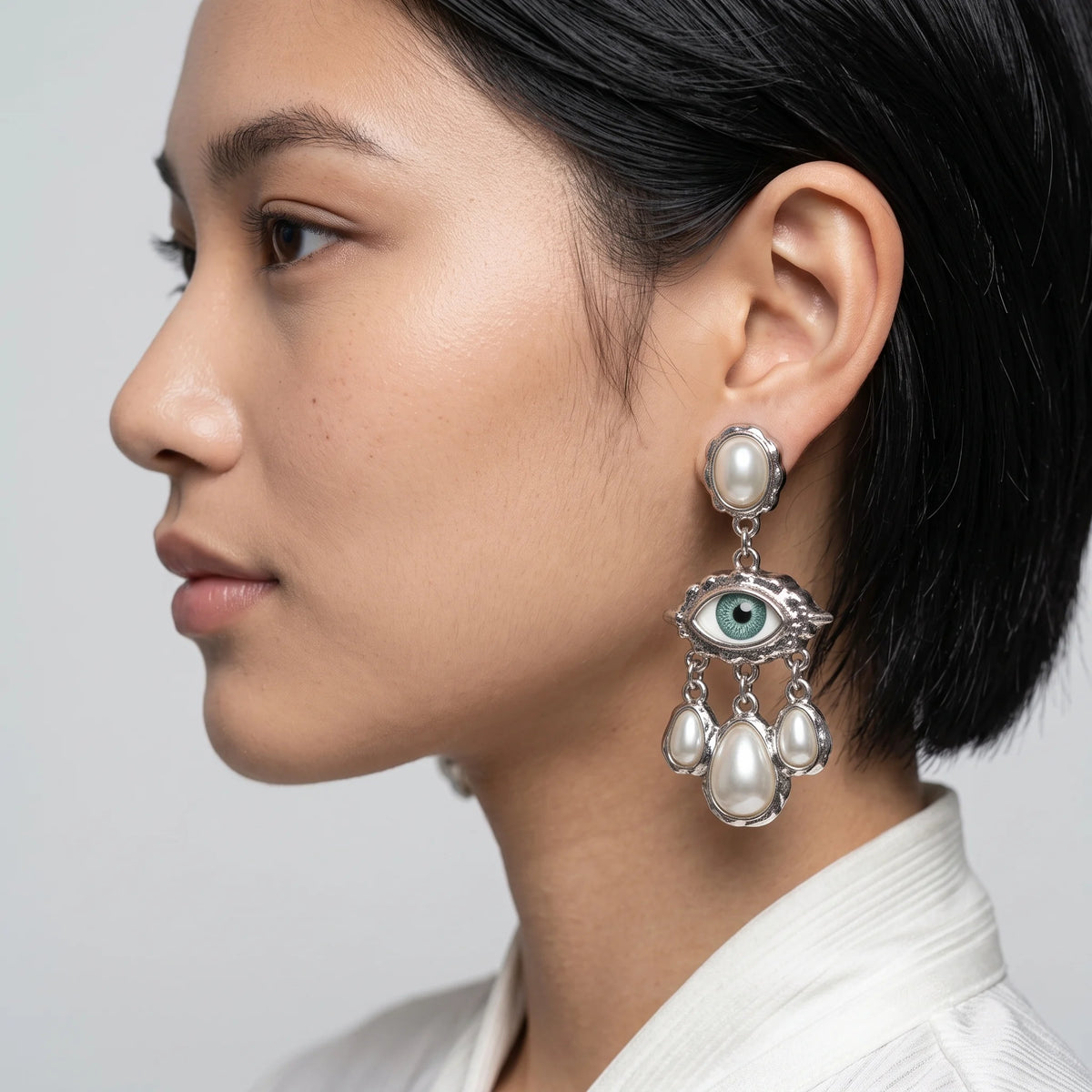 Luxora Mystic Eye Pearl Earrings