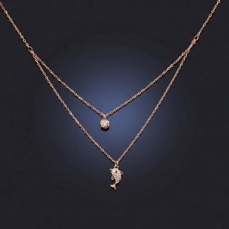 Luxora Dual Layer Dolphin and Solitaire