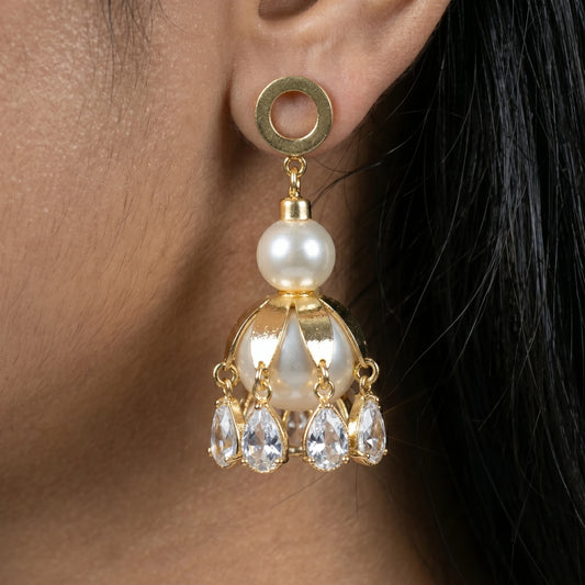 Luxora Pearl Cascade Chandelier Earrings