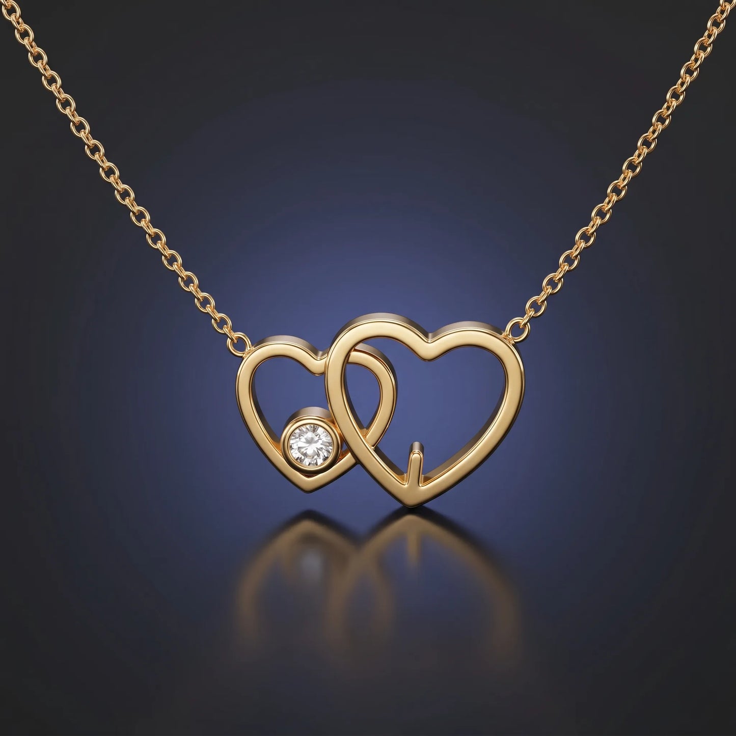 Luxora Interlocking Hearts Solitaire Pendant