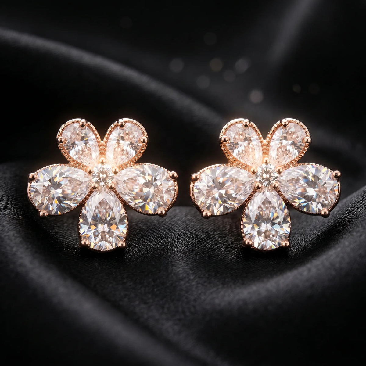Luxora Ethereal Crystal Bloom Earrings