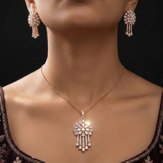 Luxora Floral Design with Chain Danglers