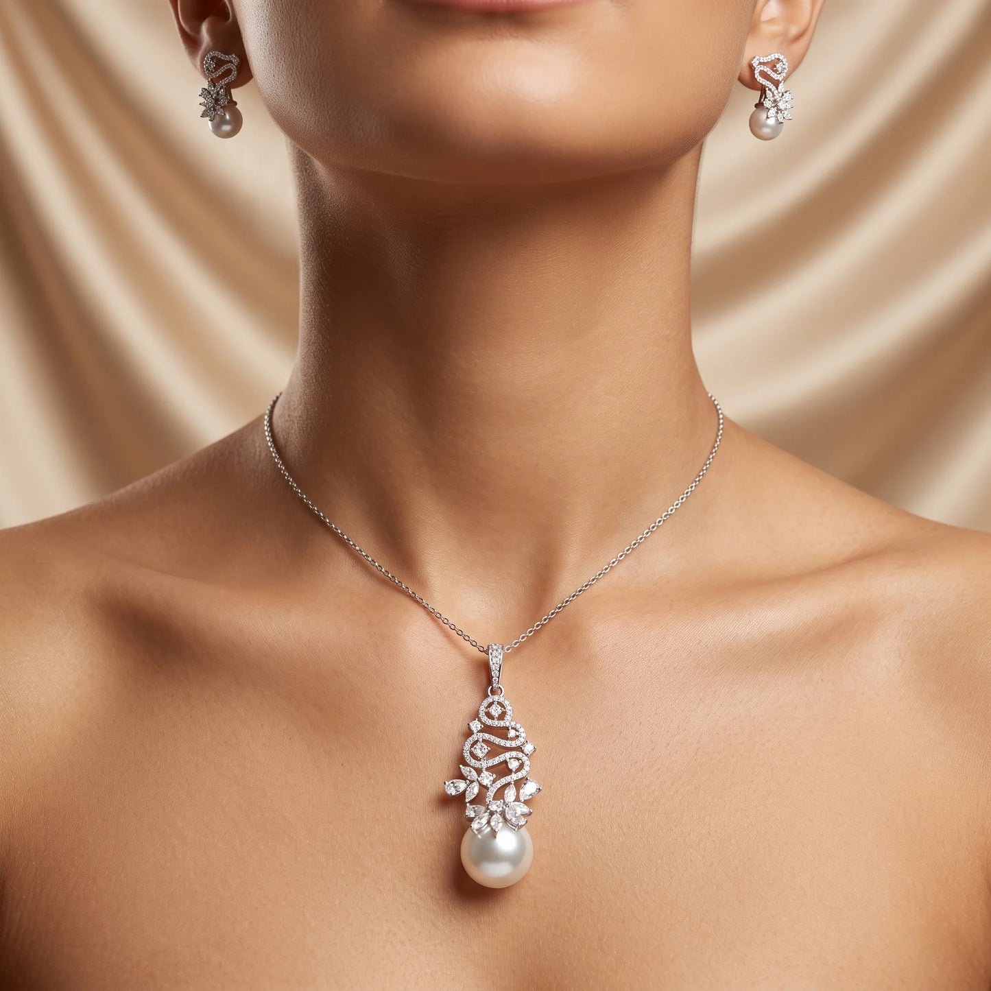 Luxora Pearl Cascade Vine Pendant Set