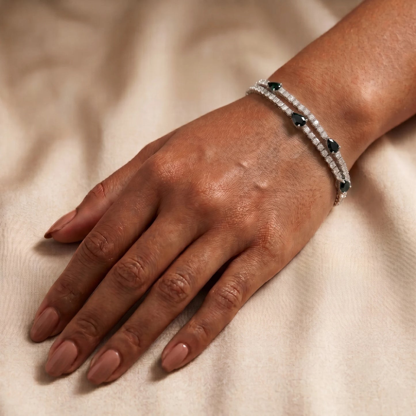 Luxora Midnight Sparkle Dual-Line Bracelet