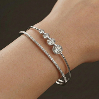 Luxora Four Diamond Double Line Kada