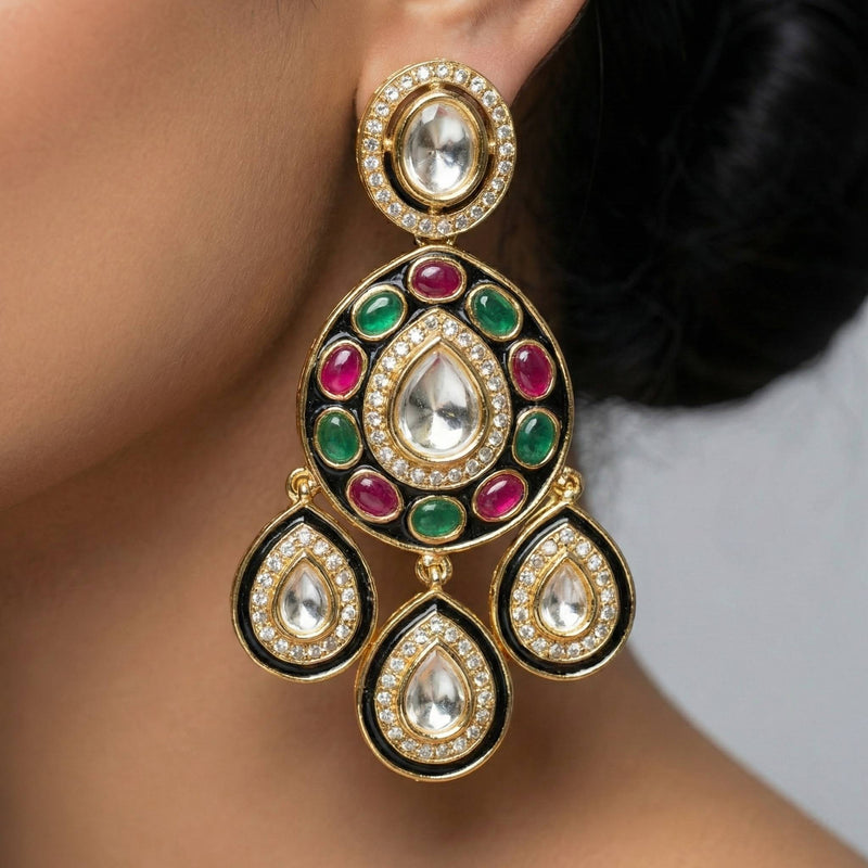 Luxora Moissanite with 3 Big Droplets Multicolor
