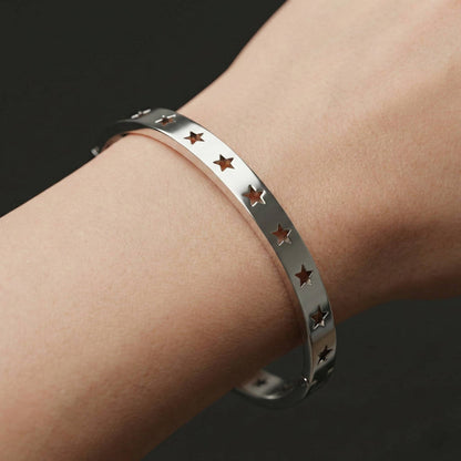 Luxora Small Star Silver Kada