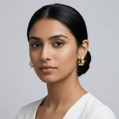Luxora Golden Floral Hoops
