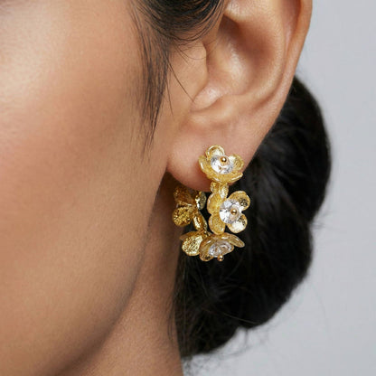 Luxora Golden Floral Hoops