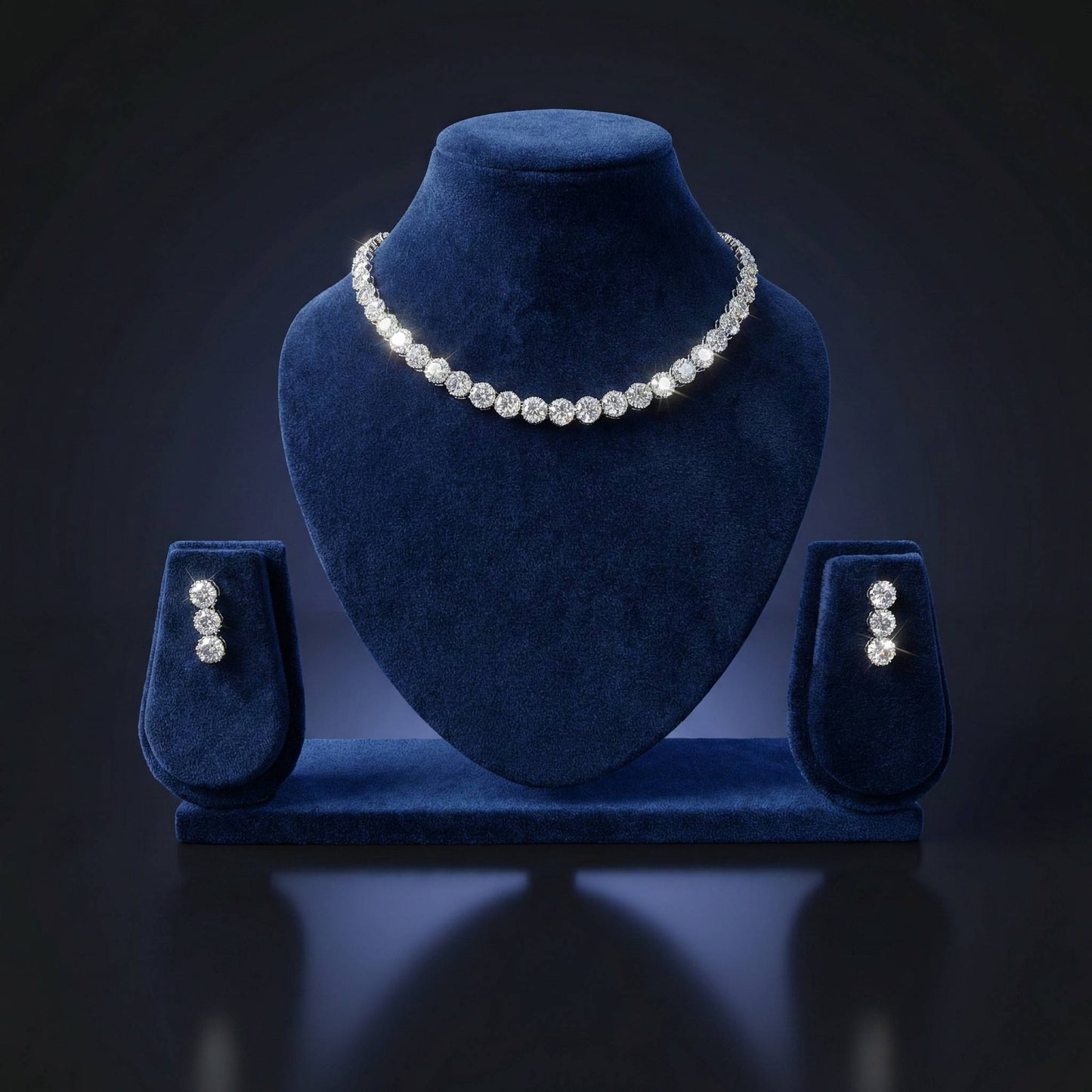Luxora Single Layer Silver Diamond Necklace
