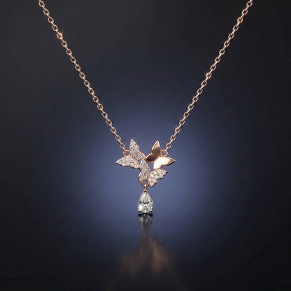 Luxora 2 Diamond 1 Gold Butterfly with Droplet