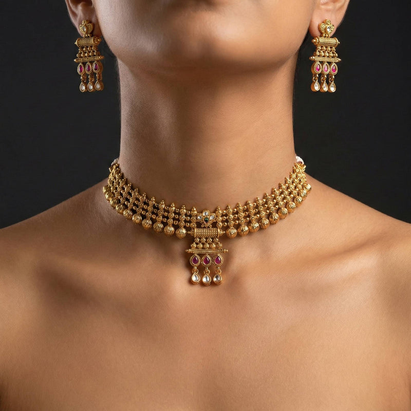 Luxora Delicate Gold 3 Pink Droplet Set