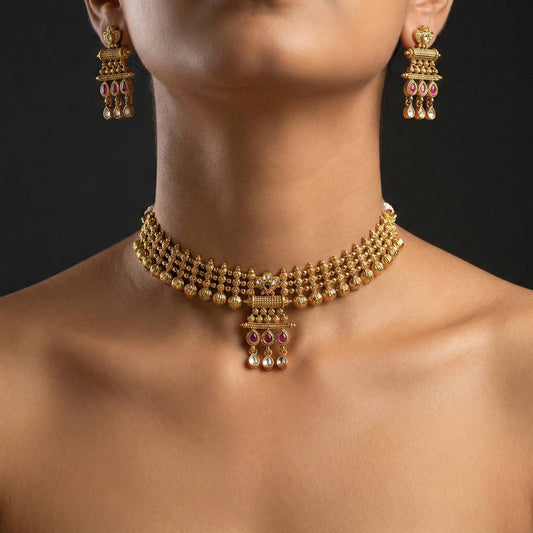 Luxora Delicate Gold 3 Pink Droplet Set