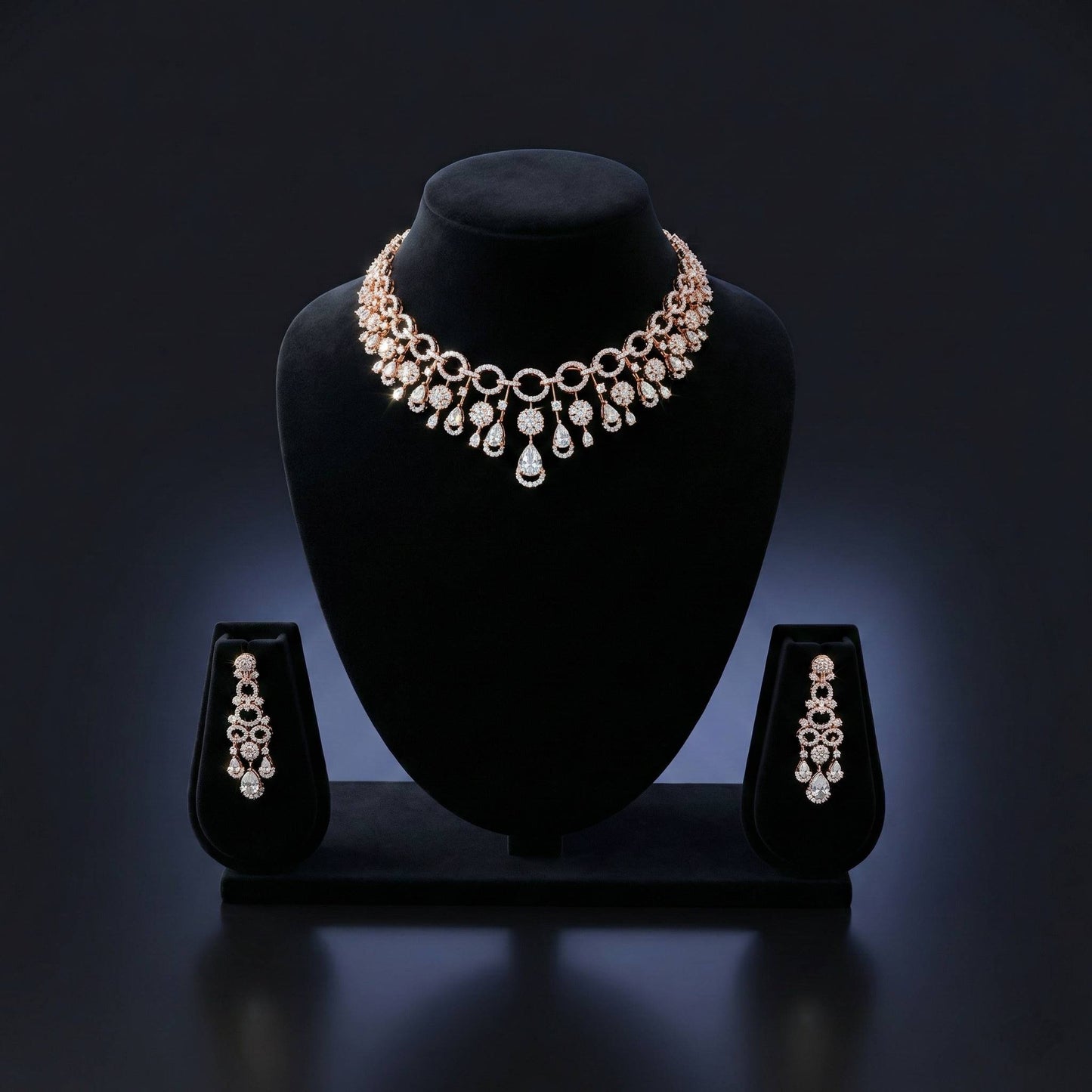 Luxora Gold plated Delicate Diamond Set