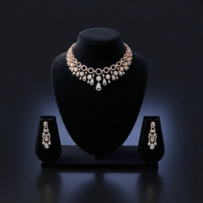 Luxora Gold plated Delicate Diamond Set