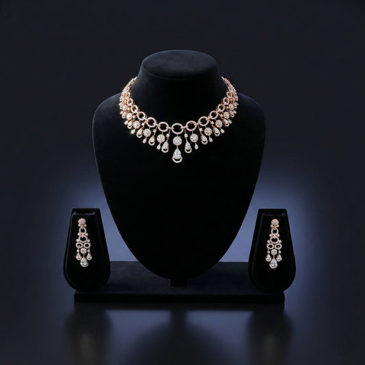 Luxora Gold plated Delicate Diamond Set