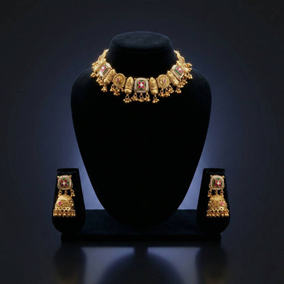 Luxora Gold Meenakari Set