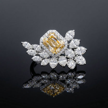 Luxora Radiant Champagne Emerald Ring