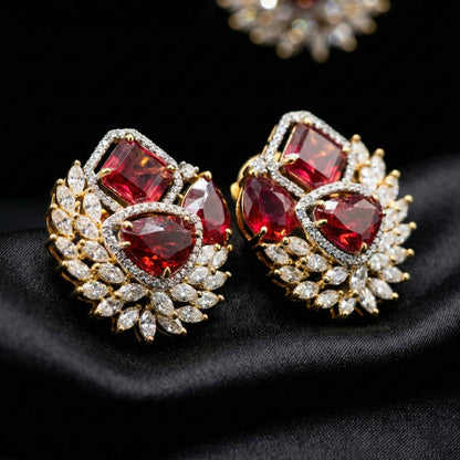 Luxora 3 Shapes of Ruby Stones (Studs)