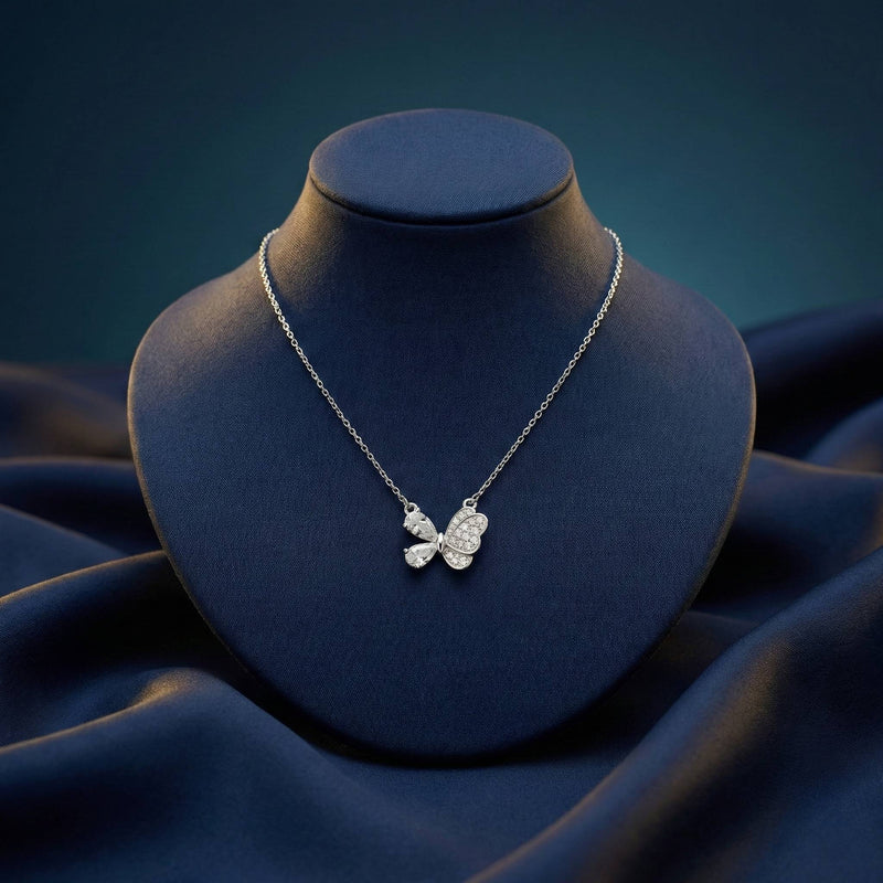 Luxora Silver Half Butterfly with Diamond