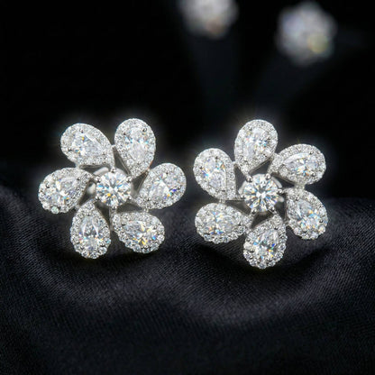 Luxora White Flower Studs