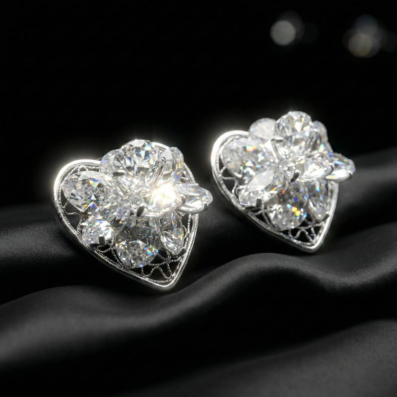 Luxora Silver Heart with White Diamonds