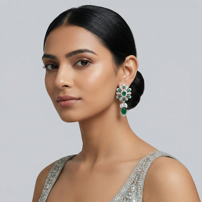 Luxora Green Floral Earring