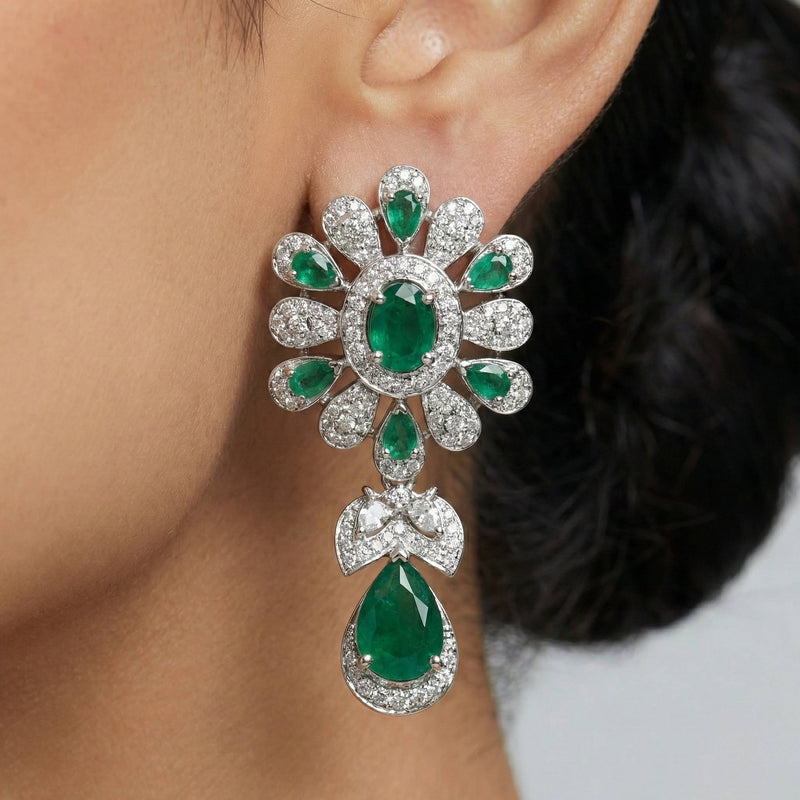 Luxora Green Floral Earring