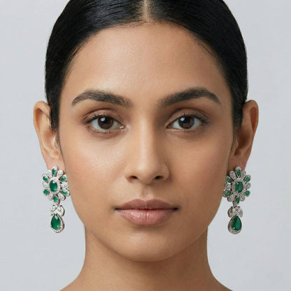 Luxora Green Floral Earring