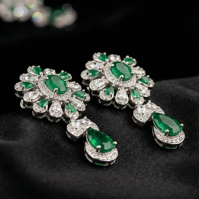 Luxora Green Floral Earring