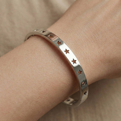 Luxora Small Star Silver Kada