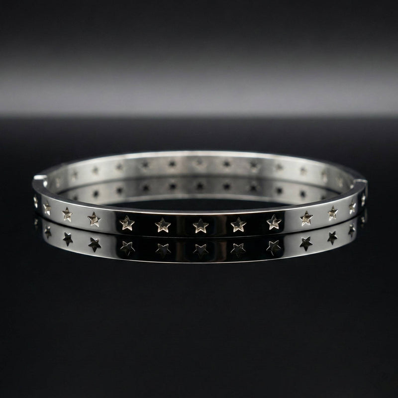 Luxora Small Star Silver Kada