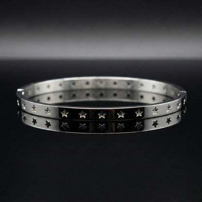 Luxora Small Star Silver Kada