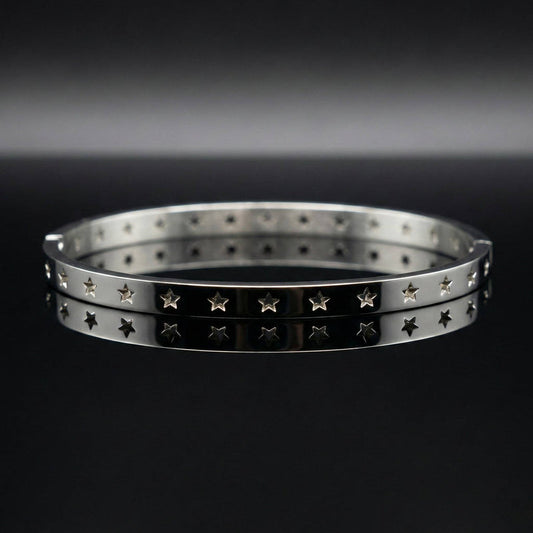 Luxora Small Star Silver Kada