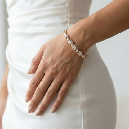 Luxora Plain and Green Square Heavy Bracelets