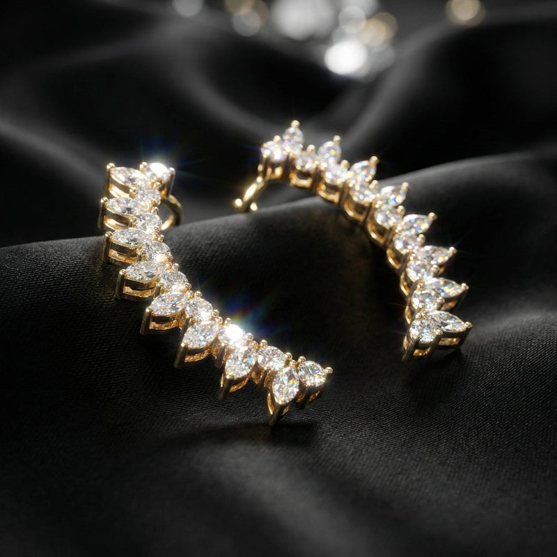 Luxora Single Diamond line Earcuffs