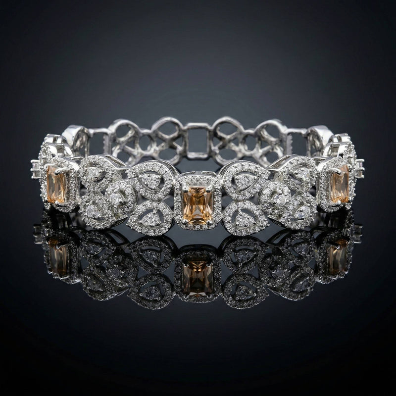 Luxora Silver Pear Shape Diamonds with Champagne
